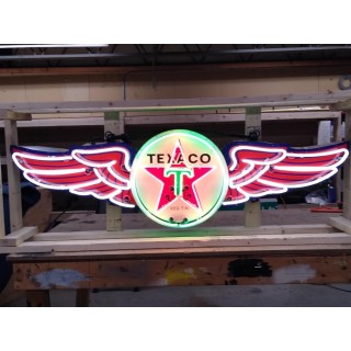 New Texaco Wings Porcelain Neon Sign 6 FT W x 18 IN H